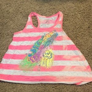 Neon striped crop top